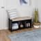 Honey Can Do Black 3-Cube Storage Bench with Cushion and Cubby Holes